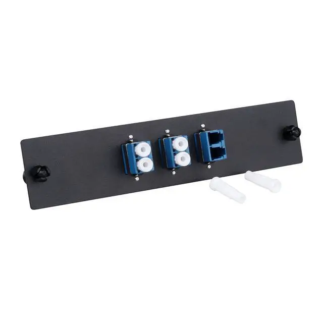 Alt view image 5 of 5 - 6-Port LC Duplex SM Fiber Patch Panel with 3 UPC Adapters, 2pcs | fiber adapter panel 6-fiber LC to LC OS2 singlemode, Ideal for data centers & telecom racks & FTTH, low insertion loss
