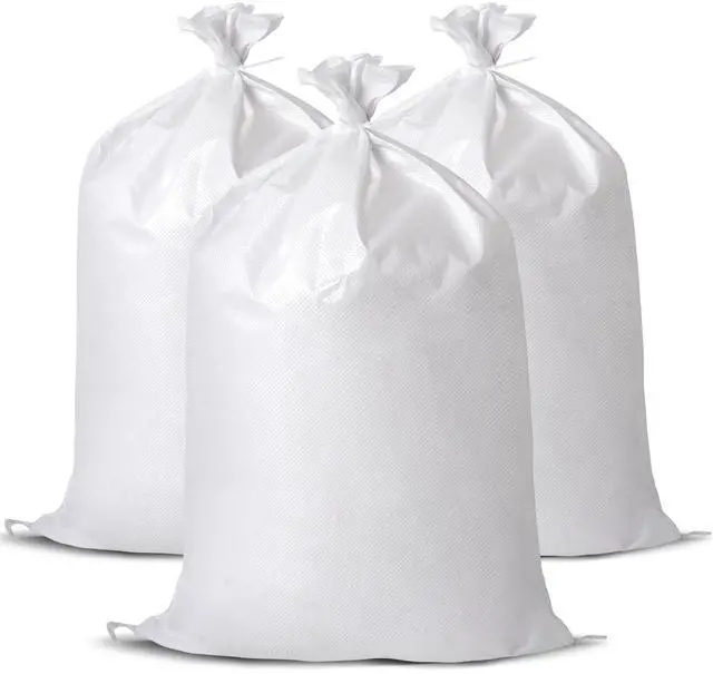 Main image of 12X Heavy Duty Woven Sand Bags, 20"x30" Empty Sacks | Flood control, garden waste, grain storage & cargo handling. 50kg load capacity. Upgraded 80g/ woven material. Includes tie