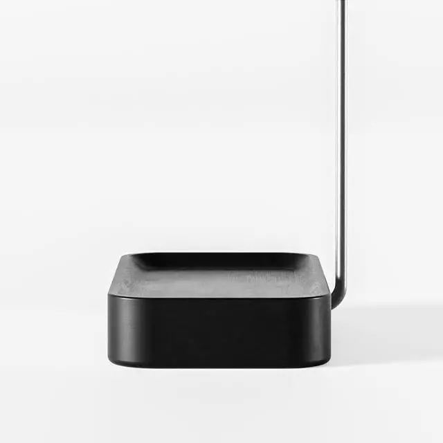 Alt view image 3 of 6 - Headphone Stand with Catchall Tray Base Premium Showpiece Headset Holder with Storage Solid Wood (Black Wood)