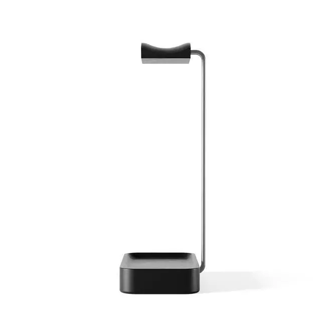 Alt view image 5 of 6 - Headphone Stand with Catchall Tray Base Premium Showpiece Headset Holder with Storage Solid Wood (Black Wood)