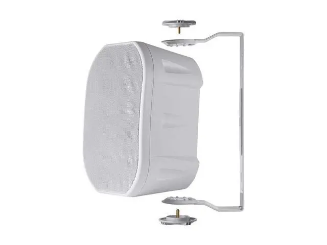 Alt view image 4 of 4 - 6.5-inch Weatherproof 2-Way Speakers - with Wall Mount Bracket, IP55 Ingress Protection Rating, Pair - White