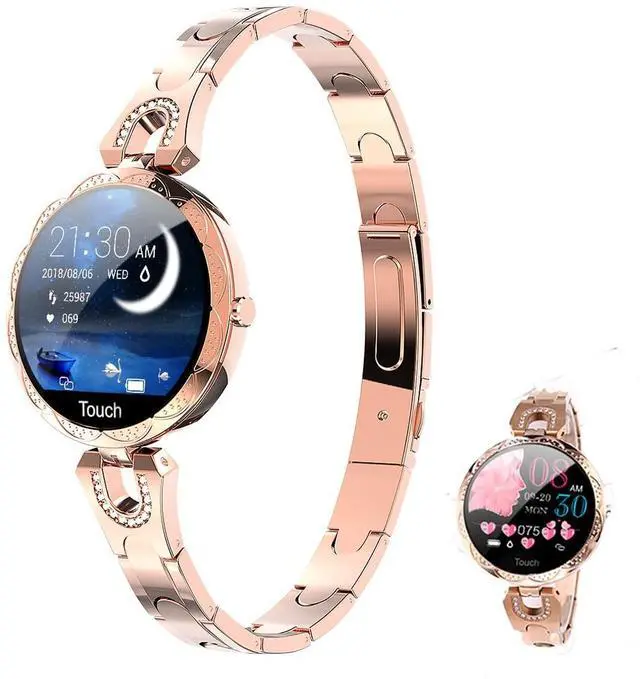 Main image of Smartwatch for Women Compatible for Android/iOS Phones. Health and Fitness Tracker with Heart Rate Blood Pressure Bluetooth Remote Photography Female Menstrual Cycle (Gold)