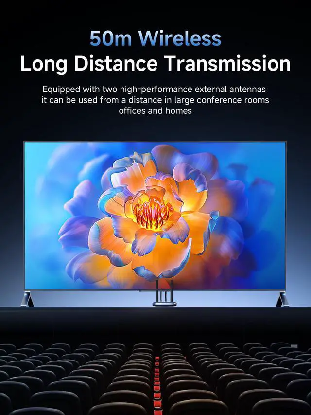 Alt view image 5 of 6 - LED Display Wireless HDMI Transmitter & Receiver Extender Kits, 5.8G Bifrequency 164ft Wireless Display Dongle, Plug and Play for Laptop PC Netflix PS4/5 TV Projector Streaming