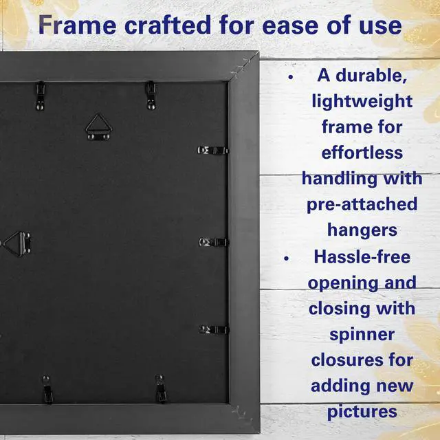 Alt view image 4 of 6 - School Years Picture Frame K-12-11"x14" Interior Mat - Displays (1) 5x7 Photo and (12) 2x3 Pictures - School Years Photo Frame K-12 (Black Frame w/Grey Mat)