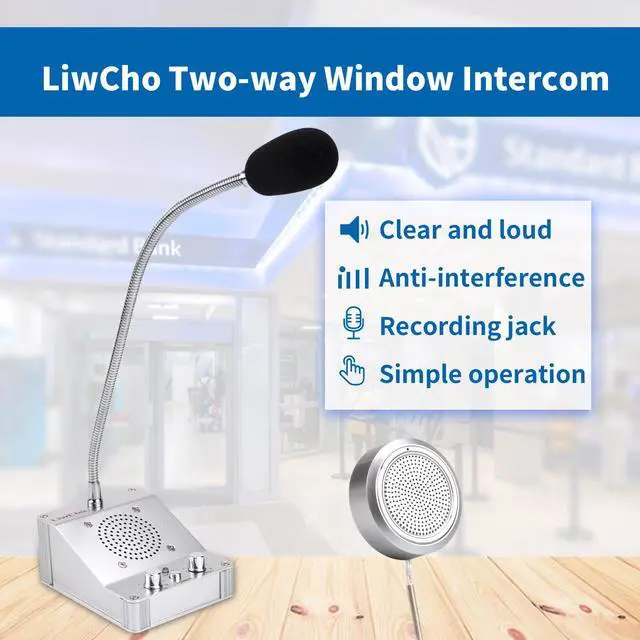 Alt view image 2 of 6 - 2-Way Window Intercom System, High-Power Voice Transmission Speaker for Bank, Hospital, Station & Store Counter