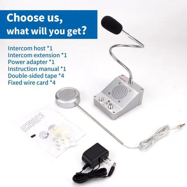 Alt view image 3 of 6 - 2-Way Window Intercom System, High-Power Voice Transmission Speaker for Bank, Hospital, Station & Store Counter