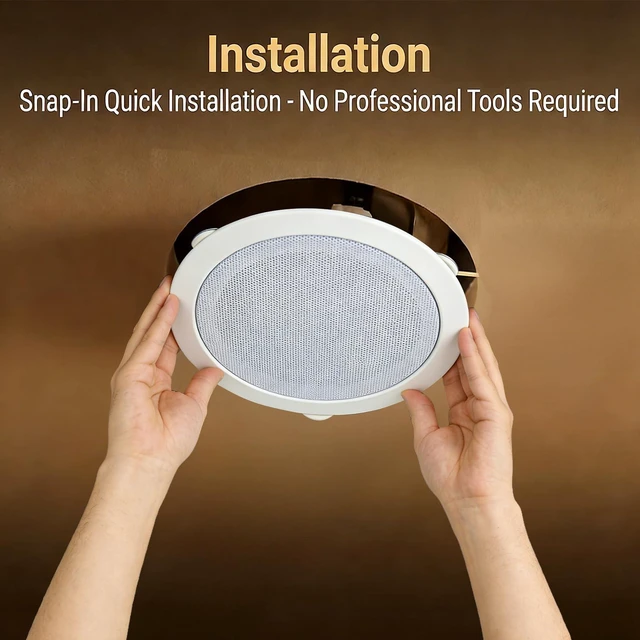 Alt view image 6 of 6 - 8 Inch 70V Commercial Ceiling Speakers, High-Fidelity Audio, Effortless Installation, Wide Sound Coverage, Ideal for Restaurants, Offices and Commercial Spaces (White, 2-Pack)