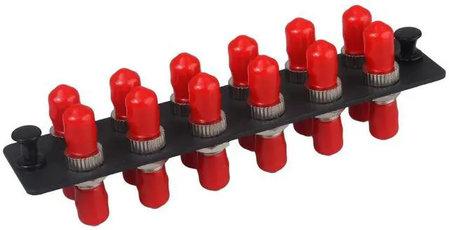 Main image of 12-Port ST UPC SM Fiber Patch Panel with 12 Simplex Adapters, 1pc | fiber adapter panel 12-fiber ST to ST UPC singlemode, Ideal for data centers & telecom racks & FTTH, low insertion loss