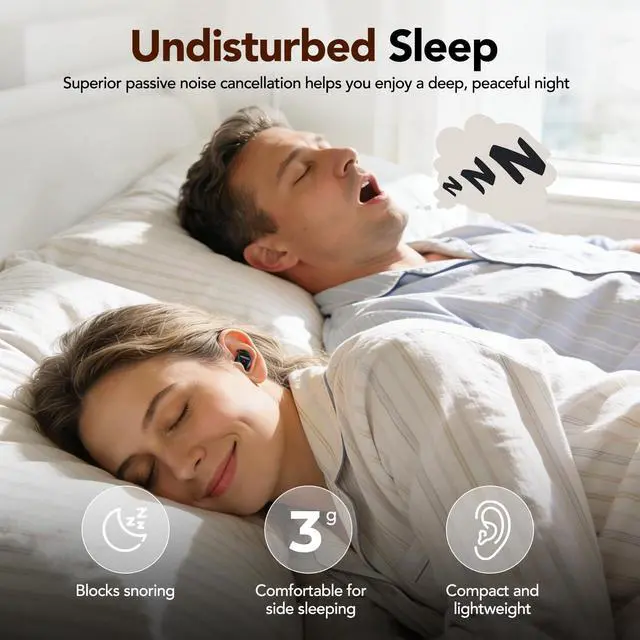 Alt view image 2 of 6 - MS217 Sleep Earbuds, Mini in-Ear Design for Side Sleepers, Real-Time AI Translation, 165 Languages & 8 Translation Mode, Clear Calls and Music, Bluetooth 6.0, Ideal for Sleep/Work.Off White