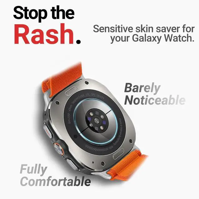 Alt view image 3 of 6 - Nickel Metal Allergy Back Protector for Samsung Galaxy Watch Ultra (2026/2025), Prevent Rash, Contact Dermatitis, Soft Film, Sensor Protector, Back Cover - 5 Pack