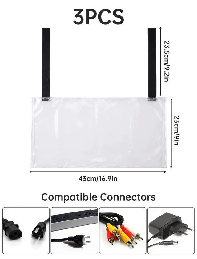 Alt view image 4 of 6 - Outdoor Extension Cord Cover Waterproof Heavy Duty PVC for RV | Transparent PVC Shows Joints Instantly, Tool-Free Roll-Up Buckle Shields Generator And Holiday Light Plugs