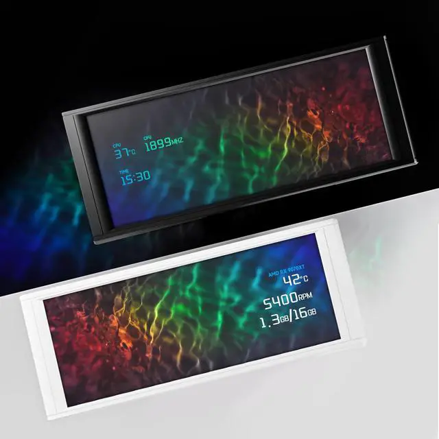 Alt view image 5 of 6 - TV LCD White Display Screen-Magnetic Suction,6.86" IPS Panel | 1280x480 Resolution for Static/Dynamic Image Switching, can be Paired with a Chassis/CPU Liquid Cooler(White)