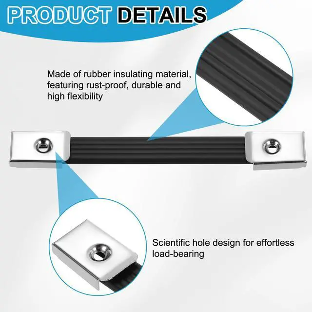 Alt view image 3 of 6 - 2 Pieces 8 Inches Speaker Cabinet Strap Handles, Handle Pull Metal Caps Buckle Grasp Strap Hardware for Speaker Flight Case, Silver