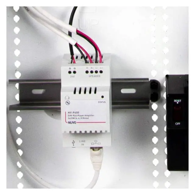 Alt view image 2 of 4 - Legrand - OnQ Half Width DIN Rail, Structured Media Enclosure, Mounting Bracket with DIN Rail Supports Mounting up to 3 Nuvo P600 Players, Nickel, AC1043