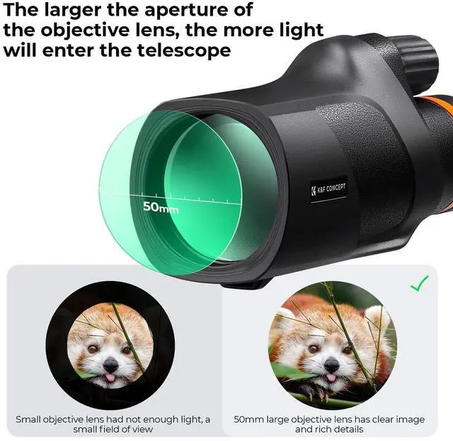 Alt view image 5 of 6 - ® 80x100 Monocular-Telescope for Adults IP68 Waterproof High Powered with Smartphone Adapter & Tripod, with BAK4 Prism and FMC Lens, for for Bird Watching Hunting Hiking Camping Travelling