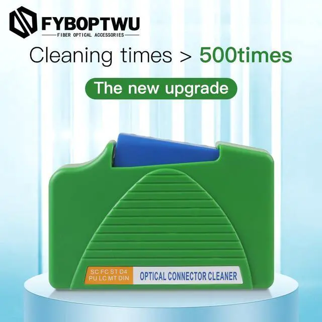 Alt view image 4 of 6 - Fiber Cleaner Box for FC/SC/LC/ST, 500+ Cleans, 1pc | Fiber cleaner box for FC/SC/LC/ST end faces. anti-static swab. Green, compact. For FTTH connector maintenance
