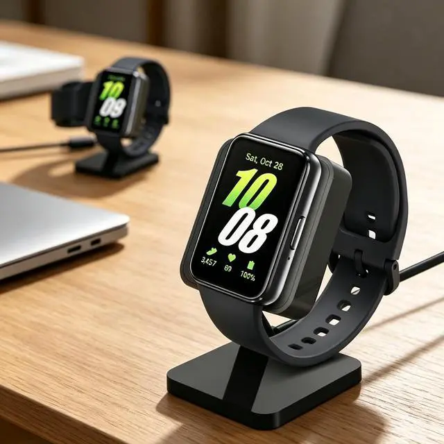 Alt view image 6 of 6 - Charger Dock for Galaxy Fit 3, Magnetic Charging Stand Base with 3.3 Feet Charger Cable, Portable Charge Station Only Compatible with Galaxy Fit 3 Smartwatch
