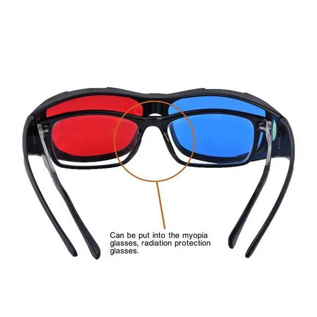 Alt view image 2 of 6 - 2 Pack Red-Blue 3D Glasses with Case Glassese Cloth Cyan Anaglyph Simple Style 3D Movie Game- Extra Upgrade