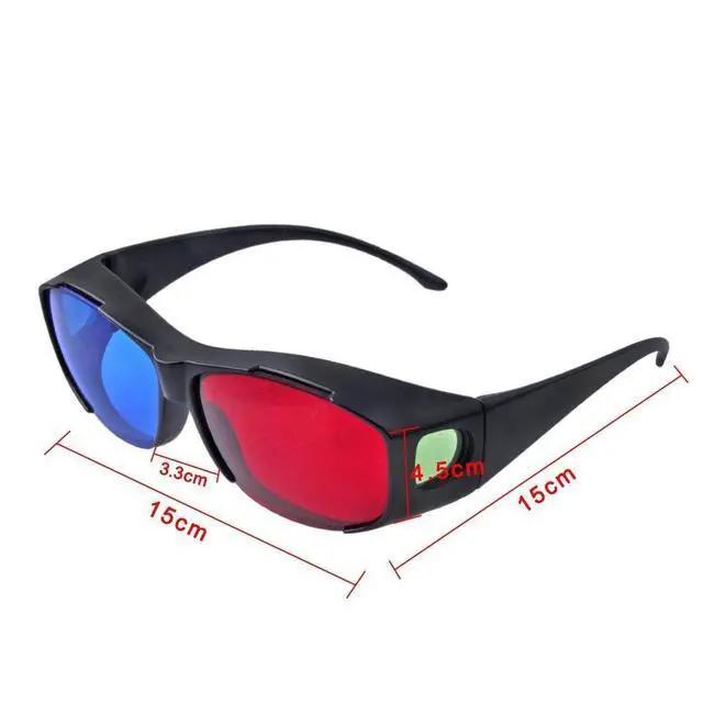 Alt view image 4 of 6 - 2 Pack Red-Blue 3D Glasses with Case Glassese Cloth Cyan Anaglyph Simple Style 3D Movie Game- Extra Upgrade