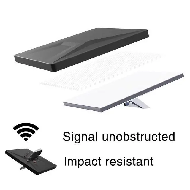 Alt view image 2 of 6 - Starlink Mini Protective Cover Case, All Purpose Silicone Protective Case for Starlink Mini Dish with 2 Sets Additional Securing Buckles for Travel and Outdoor (Black)