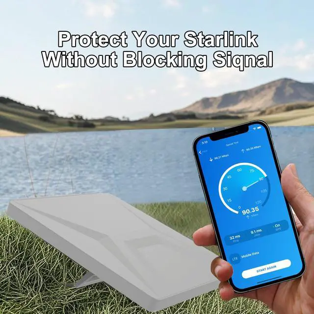 Alt view image 6 of 6 - Starlink Mini Protective Cover Case, All Purpose Silicone Protective Case for Starlink Mini Dish with 2 Sets Additional Securing Buckles for Travel and Outdoor (Black)