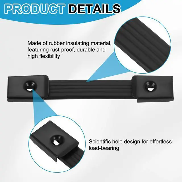 Alt view image 3 of 6 - 2 Pieces 6.3 Inches Speaker Cabinet Strap Handles, Handle Pull Metal Caps Buckle Grasp Strap Hardware for Speaker Flight Case, Black