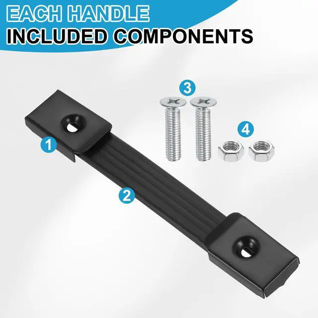 Alt view image 5 of 6 - 2 Pieces 6.3 Inches Speaker Cabinet Strap Handles, Handle Pull Metal Caps Buckle Grasp Strap Hardware for Speaker Flight Case, Black