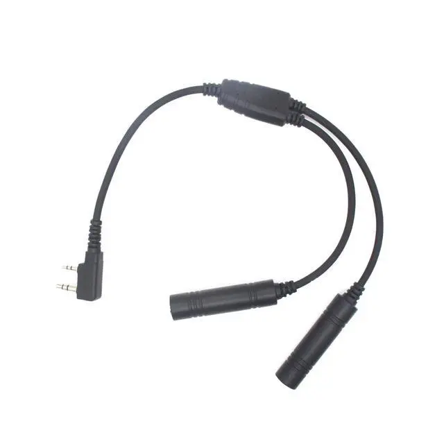 Alt view image 2 of 4 - Aviation Headset to K Plug Adapter Cable for Kenwood HYT Two-Way Radio