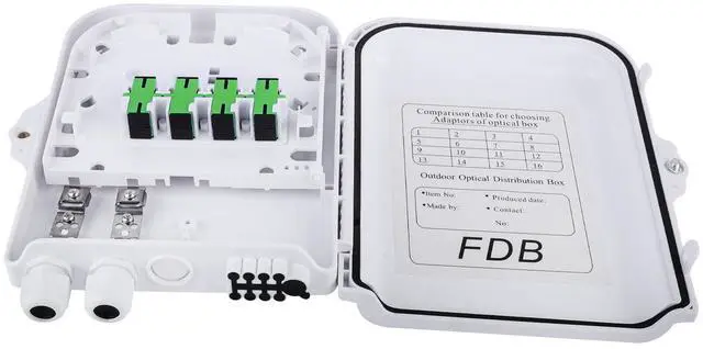 Main image of Fiber Distribution Box, ABS Plastic FTTH Fiber Distribution Box-8 Port Fiber Optic Terminal Junction Splitter Box (8 Core with SC/APC)