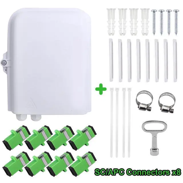 Alt view image 5 of 6 - Fiber Distribution Box, ABS Plastic FTTH Fiber Distribution Box-8 Port Fiber Optic Terminal Junction Splitter Box (8 Core with SC/APC)