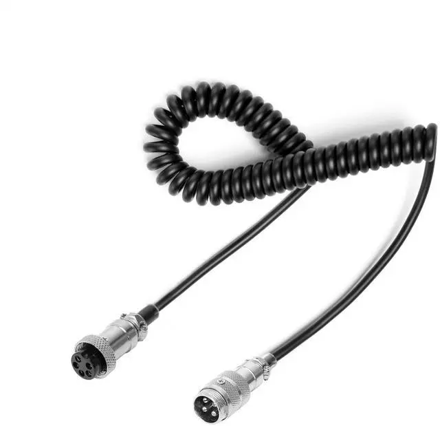 Main image of 4 Pin Mic Adapter Cable to 5 Pin SSB CB Radio 1.8M Durable Coiled Cord Compatible with Cobra Uniden CB HAM Radio