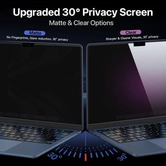Alt view image 3 of 6 - Privacy Screen for MacBook Air 13.6 Inch (20252022, A2681 A3113 A3240),Reusable Adhesive Wide-angle privacy Filter, High Light Transmission, Slim Fit, Easy to Wash & Removable- Matte