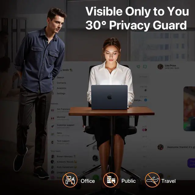 Alt view image 4 of 6 - Privacy Screen for MacBook Air 13.6 Inch (20252022, A2681 A3113 A3240),Reusable Adhesive Wide-angle privacy Filter, High Light Transmission, Slim Fit, Easy to Wash & Removable- Matte