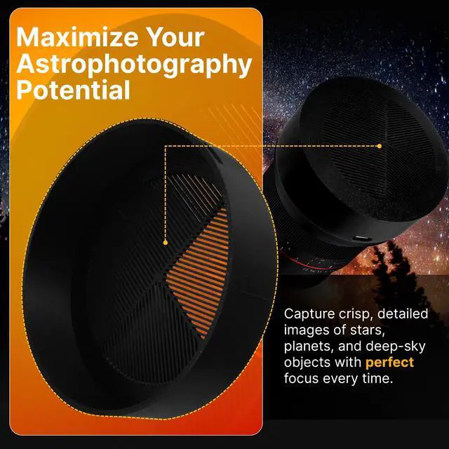 Alt view image 3 of 6 - SplashNColor Bahtinov Mask for Samyang 14mm Lens Slide-On Lens Cap and Precision Focusing Aid for Astrophotography Essential Telescope Accessories for Sharp Focus in Night Sky Imaging