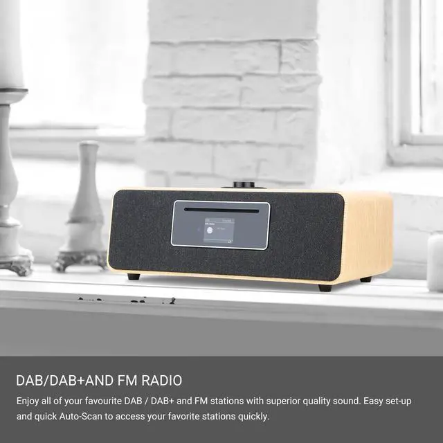 Alt view image 4 of 6 - MS5 CD Player,Internet Radio, Spotify, Bluetooth, FM Stereo, Oak | 2.4in colour display, 40 presets, remote control, wooden cabinet, headphone jack, EQ modes, remote