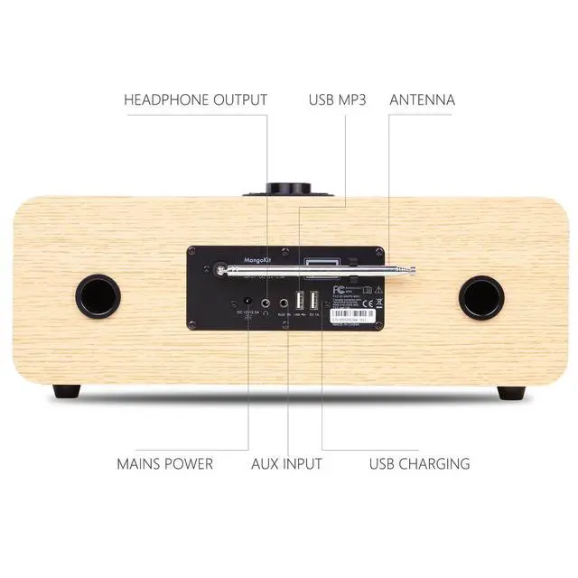 Alt view image 6 of 6 - MS5 CD Player,Internet Radio, Spotify, Bluetooth, FM Stereo, Oak | 2.4in colour display, 40 presets, remote control, wooden cabinet, headphone jack, EQ modes, remote