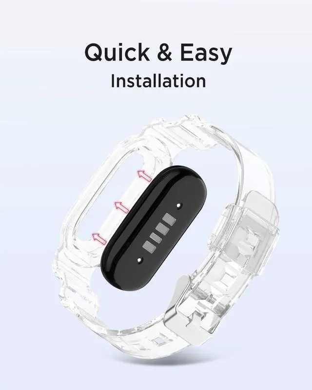 Alt view image 3 of 6 - 2-Pack Sport Band for Google Fitbit Air, Water & Sweat Resistant, Rugged Breathable Replacement Case Band, Transparent Crystal Adjustable TPU Strap Bumper Case for Fitbit Air for Women Men