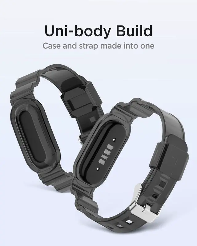 Alt view image 2 of 6 - 2-Pack Sport Band for Google Fitbit Air, Water & Sweat Resistant, Rugged Breathable Replacement Case Band, Transparent Crystal Adjustable TPU Strap Bumper Case for Fitbit Air for Women Men