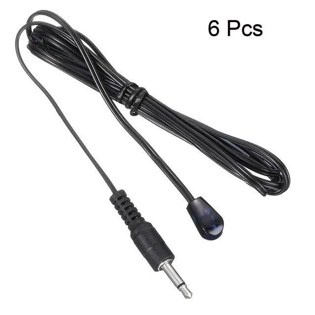Alt view image 3 of 4 - IR Infrared Emitter Sensor Receiver,Extension Cable 1.5m(4.9ft) Length 3.5mm Jack Single Black with Blue Head Pack of 6