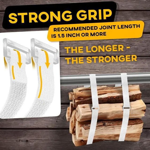 Alt view image 4 of 6 - Hook and Loop Cable Straps 30 Feet with 50 Bucklets and 25 Carabineres, Reusable Fastening Cable Ties, Wire Management Securing Strap for Cable Tidy, Wire Management, Multi-Purpose Cord Organizer