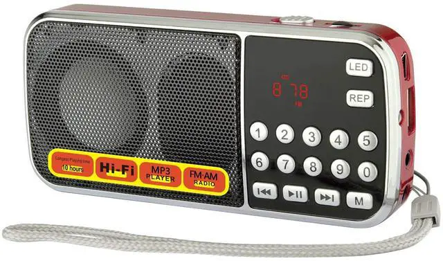 Main image of Mfine Portable Mini USB FM Radio Speaker Music Player Micro SD/TF Card For PC iPod Phone (088 Red)