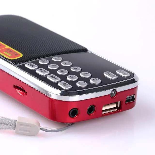 Alt view image 3 of 4 - Mfine Portable Mini USB FM Radio Speaker Music Player Micro SD/TF Card For PC iPod Phone (088 Red)