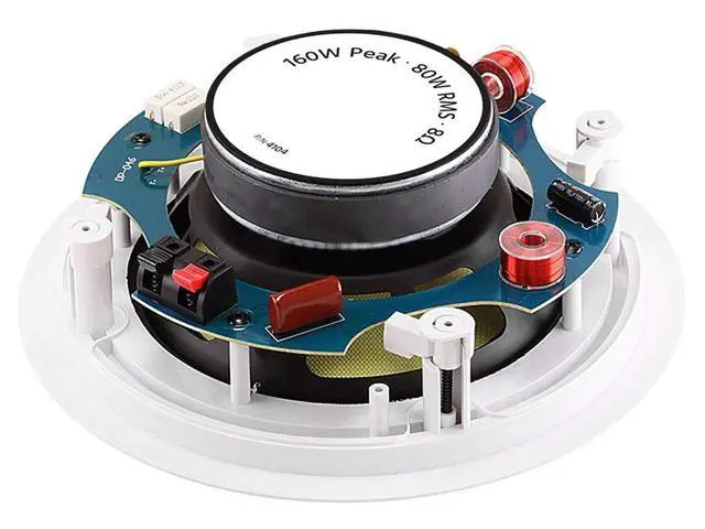 Alt view image 4 of 6 - 2-Way in-Ceiling Speakers 8 Inch (Pair) 80W Nominal, 160W Max, 8 Ohms, 9.65 Inch Cutout Diameter, Aramid Fiber Fiber Cone Driver and Titanium Silk Dome Tweeters, White - Caliber Series