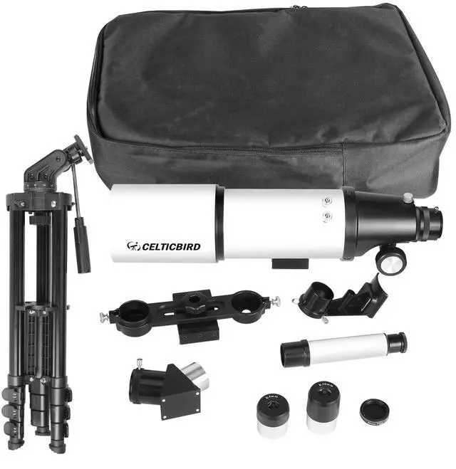 Alt view image 5 of 6 - Telescope for Adults High Powered, 80mm Aperture 600mm AZ Mount Refractor Telescope with 8pcs Telescope Accessory Kit