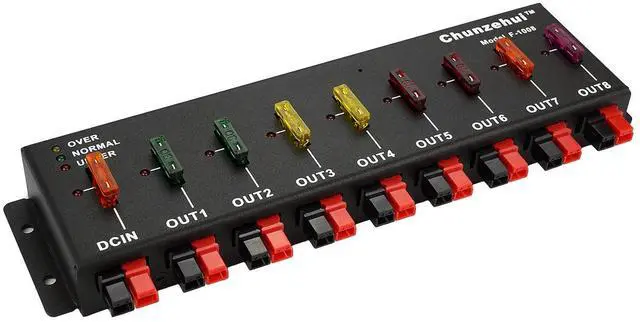 Main image of F-1008 Horizontal 9 Port 40A Connector Power Splitter Distributor Source Strip, 1 Input and 8 Output