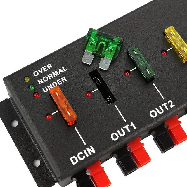 Alt view image 3 of 6 - F-1008 Horizontal 9 Port 40A Connector Power Splitter Distributor Source Strip, 1 Input and 8 Output