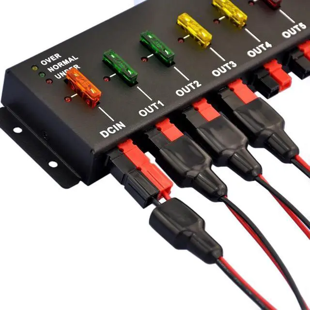 Alt view image 4 of 6 - F-1008 Horizontal 9 Port 40A Connector Power Splitter Distributor Source Strip, 1 Input and 8 Output