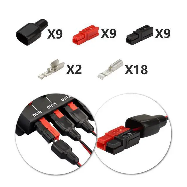 Alt view image 5 of 6 - F-1008 Horizontal 9 Port 40A Connector Power Splitter Distributor Source Strip, 1 Input and 8 Output