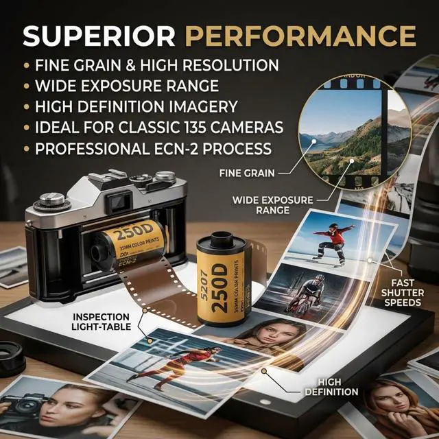 Alt view image 2 of 6 - 35mm Color Print Film, 35mm Film Colour Wide Exposure Range ECN 2 Film Roll Camera Film for 135 Camera (8 Sheet)