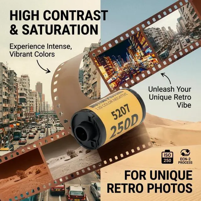 Alt view image 3 of 6 - 35mm Color Print Film, 35mm Film Colour Wide Exposure Range ECN 2 Film Roll Camera Film for 135 Camera (8 Sheet)